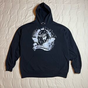 Vintage Jesus Christ Crucifixion Hoodie Mens Size XL Fits Like Large Black Y2K